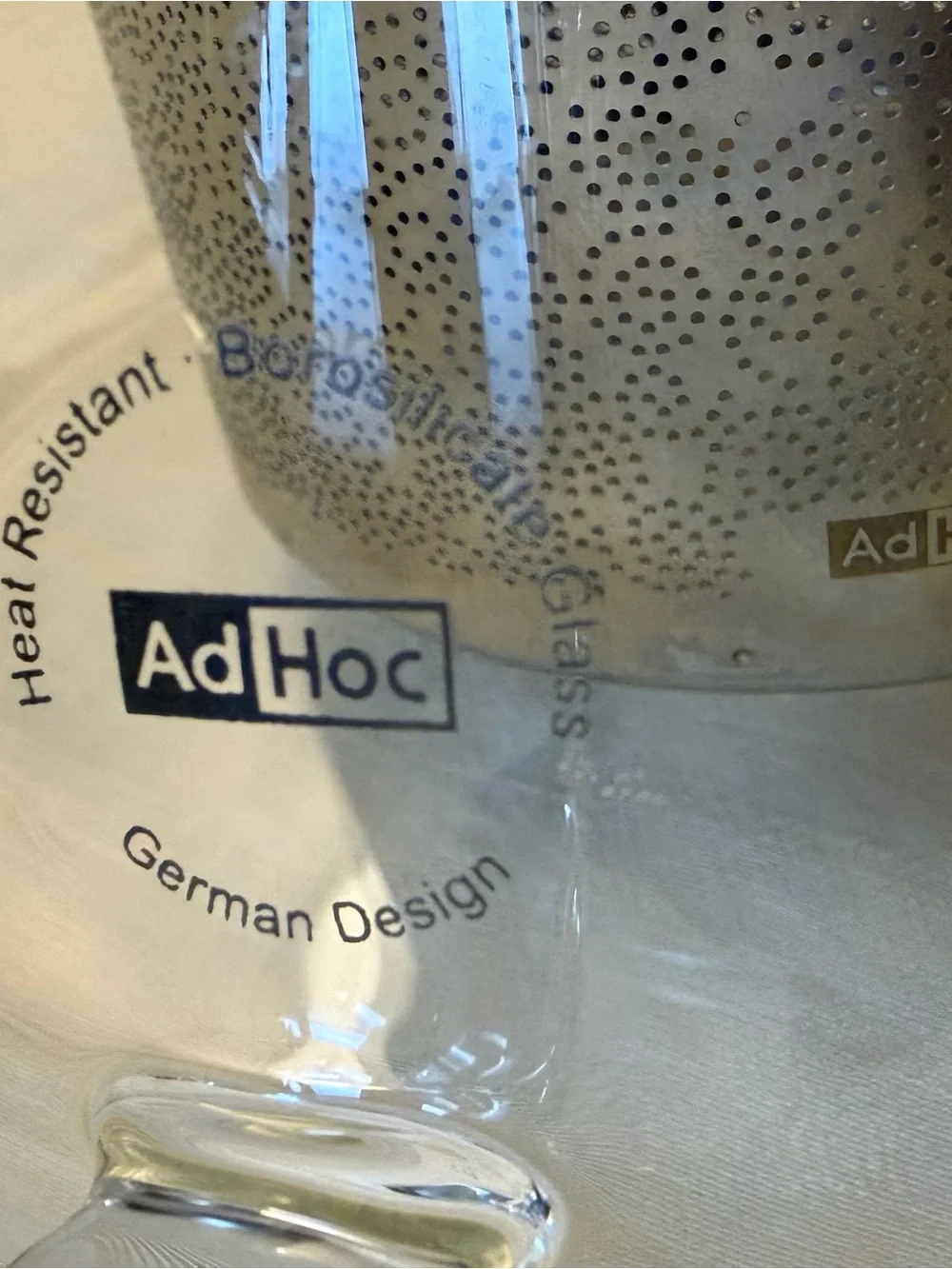 AdHoc Borosilicate Glass Tea Pot w/ Stainless Steel Infuser Heat Resistant EUC